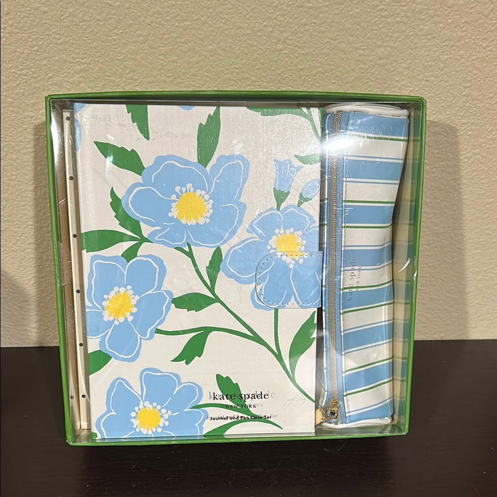 Kate Spade Blue Sunshine Floral Journal and Pen Case Set